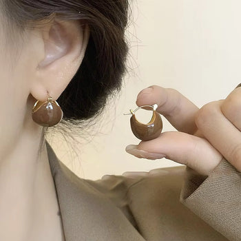 Classic Brown Stone Studs