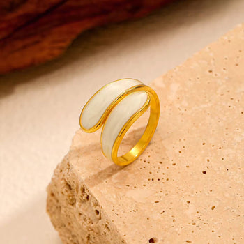 White Duo Layer Ring