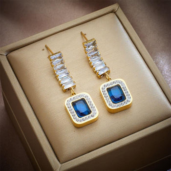 Sapphire Midnight Dangling Earrings