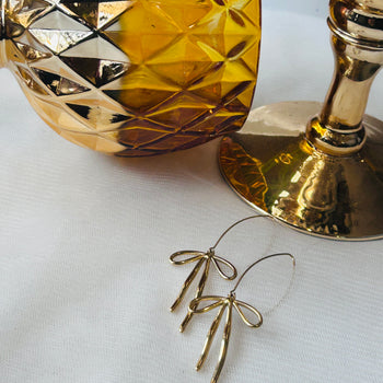 Golden Bow Drops Earrings