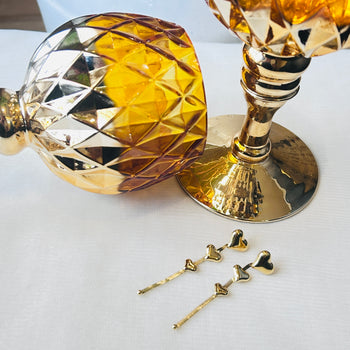 Golden Heart Drops Earrings