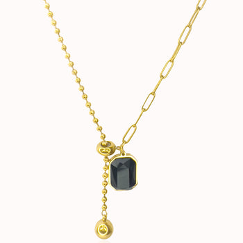 Black Drop Frame Necklace