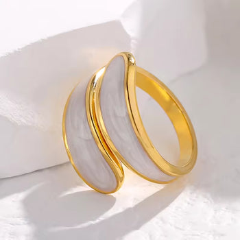White Duo Layer Ring