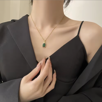 Gold Emerald Necklace