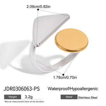 Minimalist Asymmetric Geometric Silver Ring