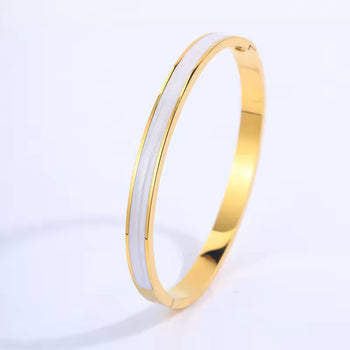 Simple Enamel 18K Bangle