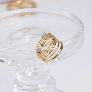 Minimalist Four-layer Chain Wide Ring
