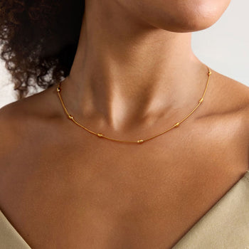 Bead Chain Round Snake Chain Necklace 41+5cm