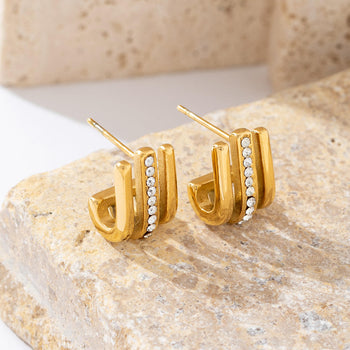 Dingran Multilayer Gold Earrings