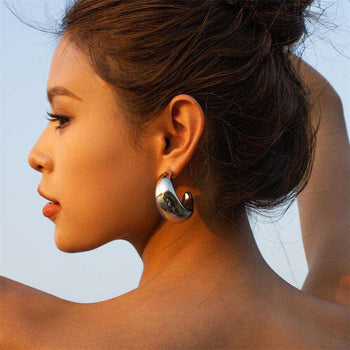 Crescent Moon Hoop Earring