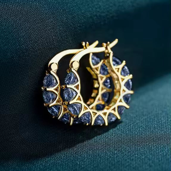 Sapphire Glow Bali Earrings