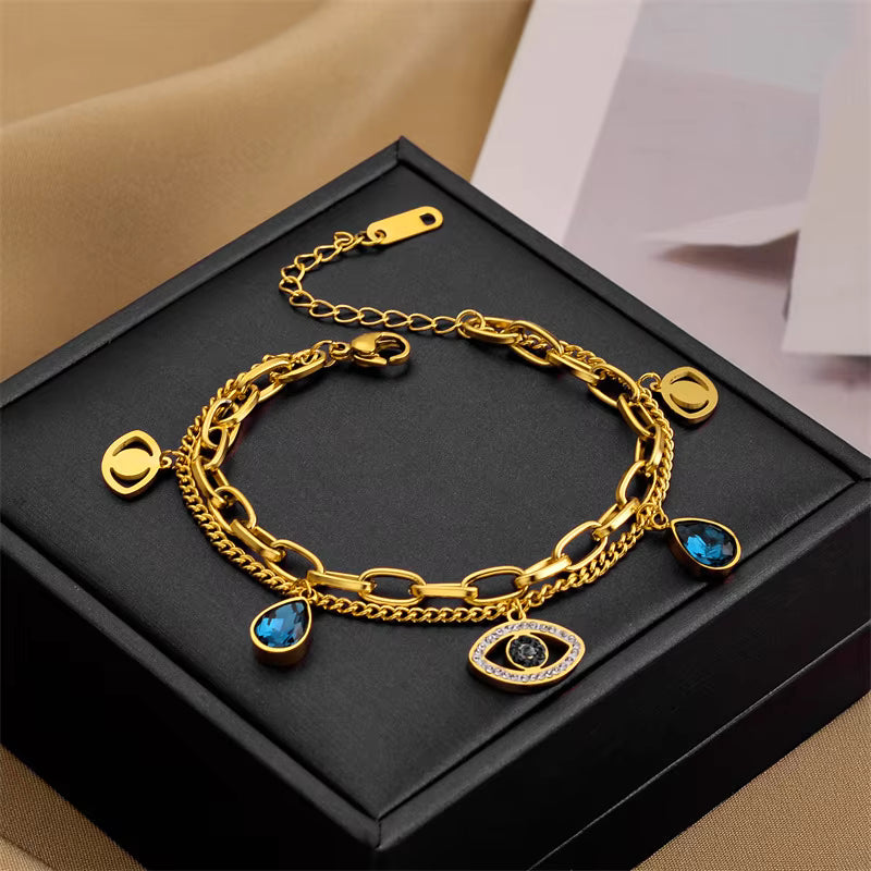 Evil Eye Layered Bracelet