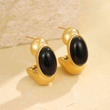 Black Natural Stone Earrings