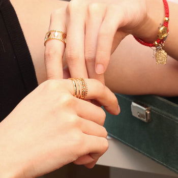 Minimalist Four-layer Chain Wide Ring