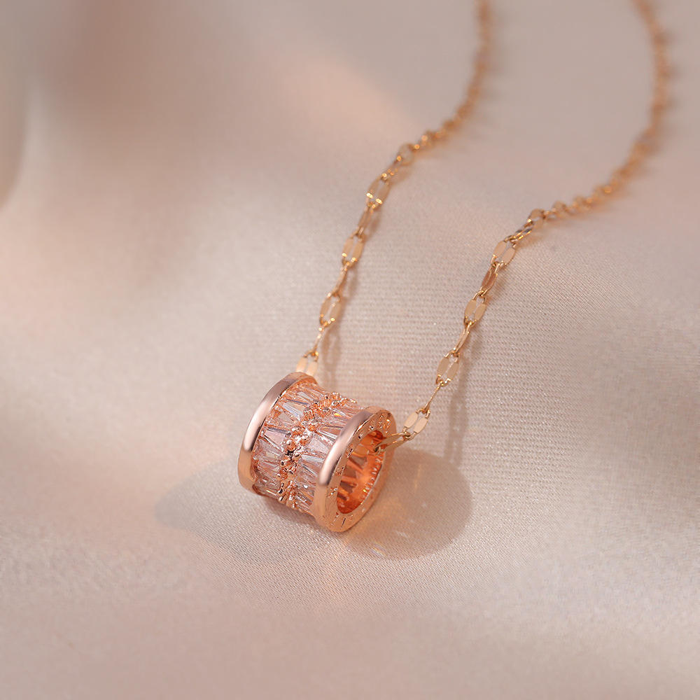 Drum Dazzle Rose Gold Necklace