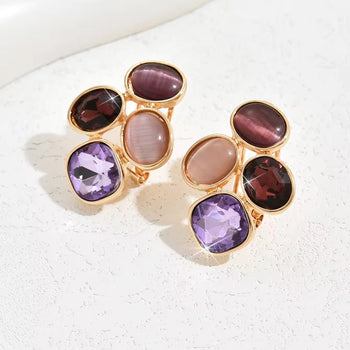 Mystic Lavender Cat Eye Earrings