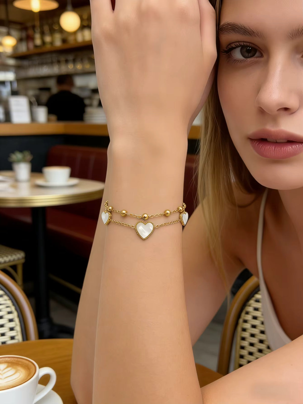 Dainty Double Layered Shell Bracelet