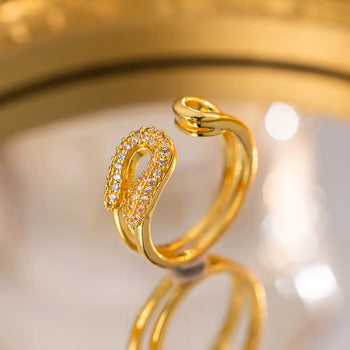 Inlaid with Heart Crown Multi-element Ring