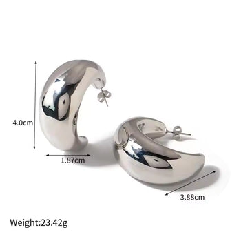 Crescent Moon Hoop Earring