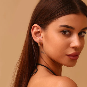 Dingran Multilayer Gold Earrings
