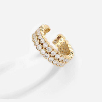 Double Zircon Long Band 6.63mm Ring