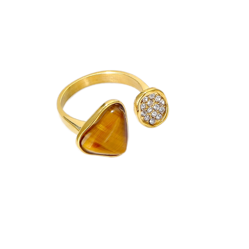 Chic Brown Trendy Geometric Ring