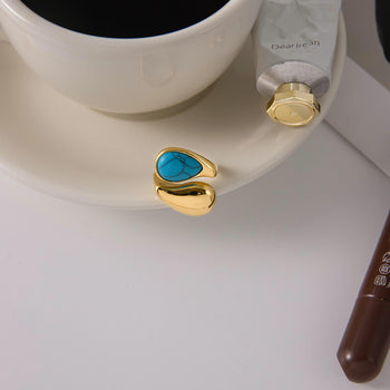 Teardrop Natural Stone Ring