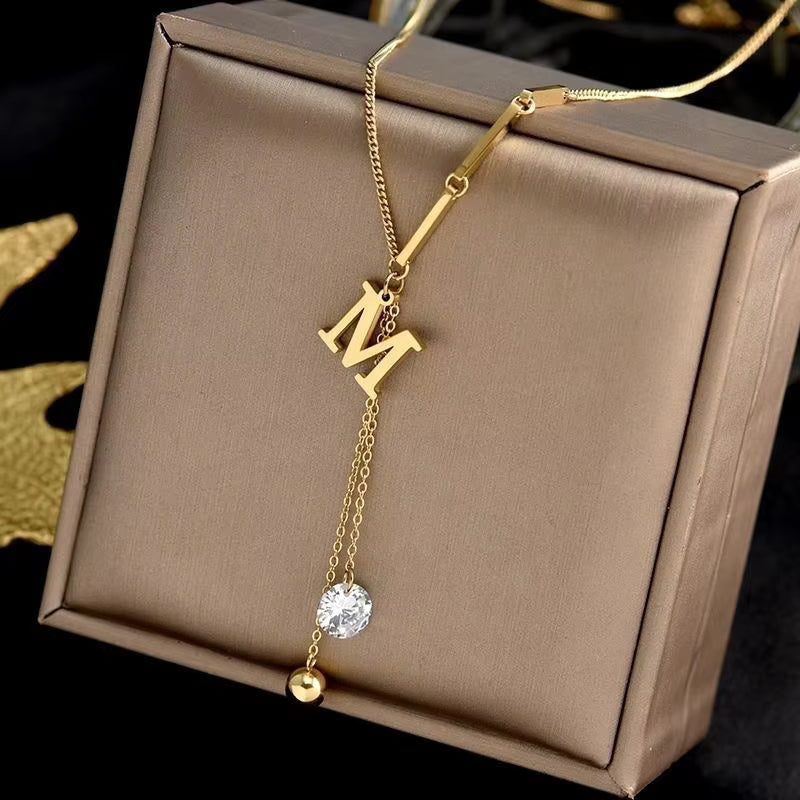 M Drop Necklace