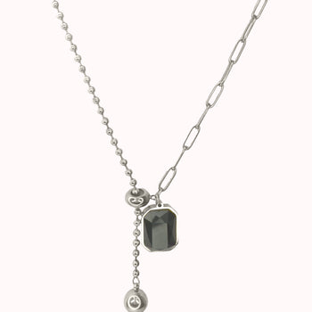 Black Drop Frame Necklace