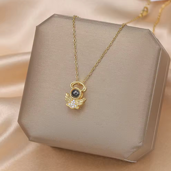Gold Protection Angel Necklace