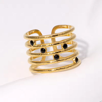 Midnight Layers Black Stones Ring